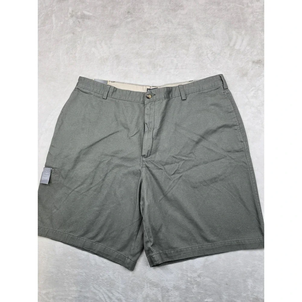 Saddlebred Chino Shorts Mens 40 Olive Green Cotton Classic Fit Cell‎ Pocket NEW